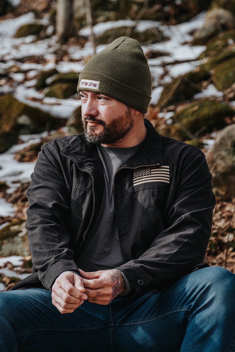 American Made Knit Cuffed Beanie - Nine Line Apparel