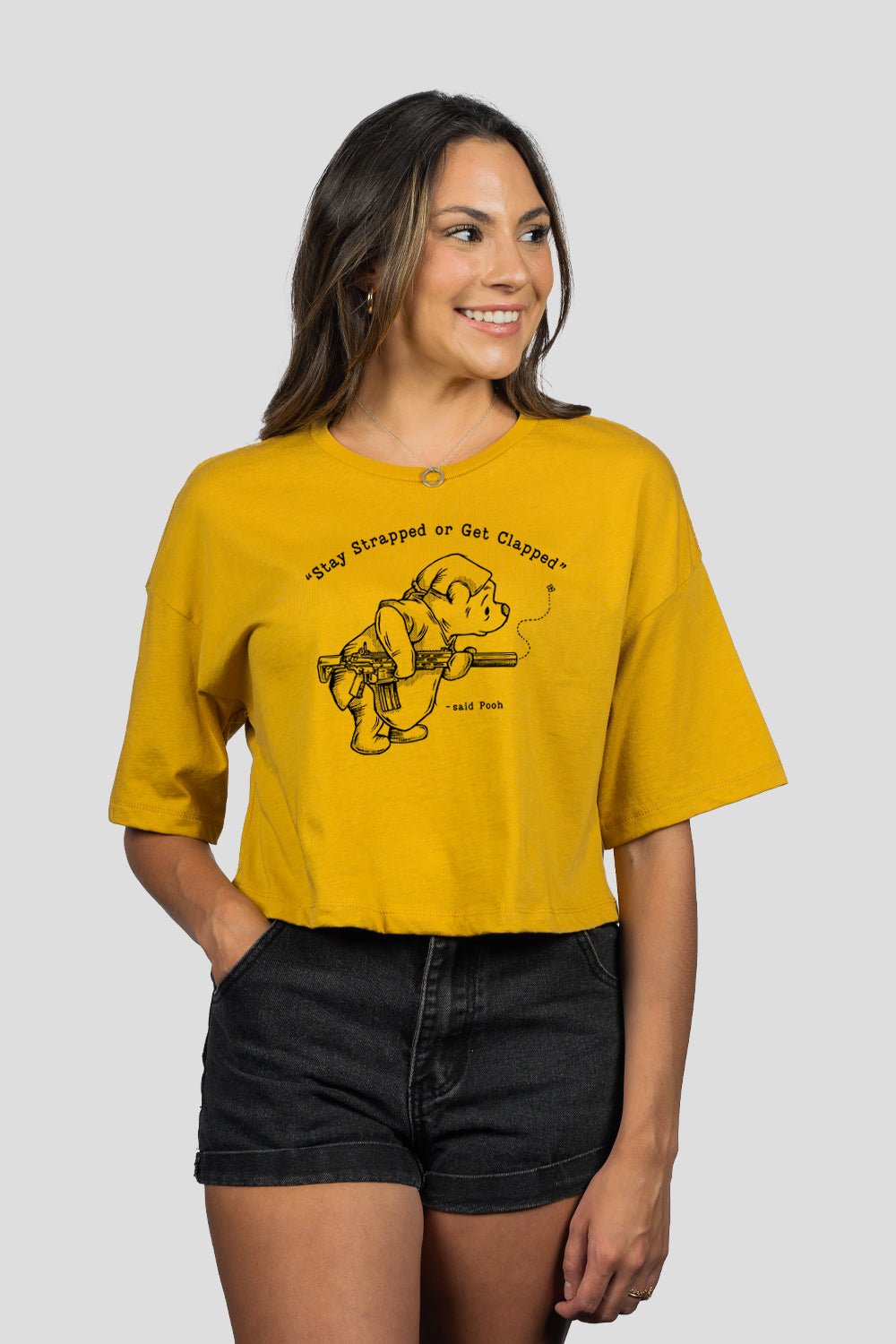 Women's Crop Tee - Pooh Outline