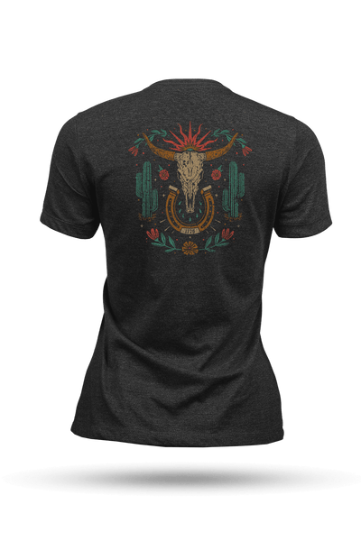 Women's T - Shirt - Western Cow Skull