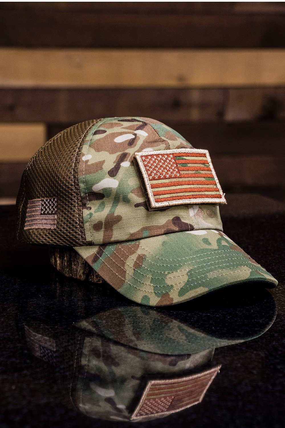 American Made Mesh Back Hat with Patch - Nine Line Apparel