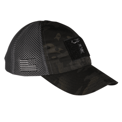 Dark American Made Mesh Back Hat with Drop Line - Nine Line Apparel