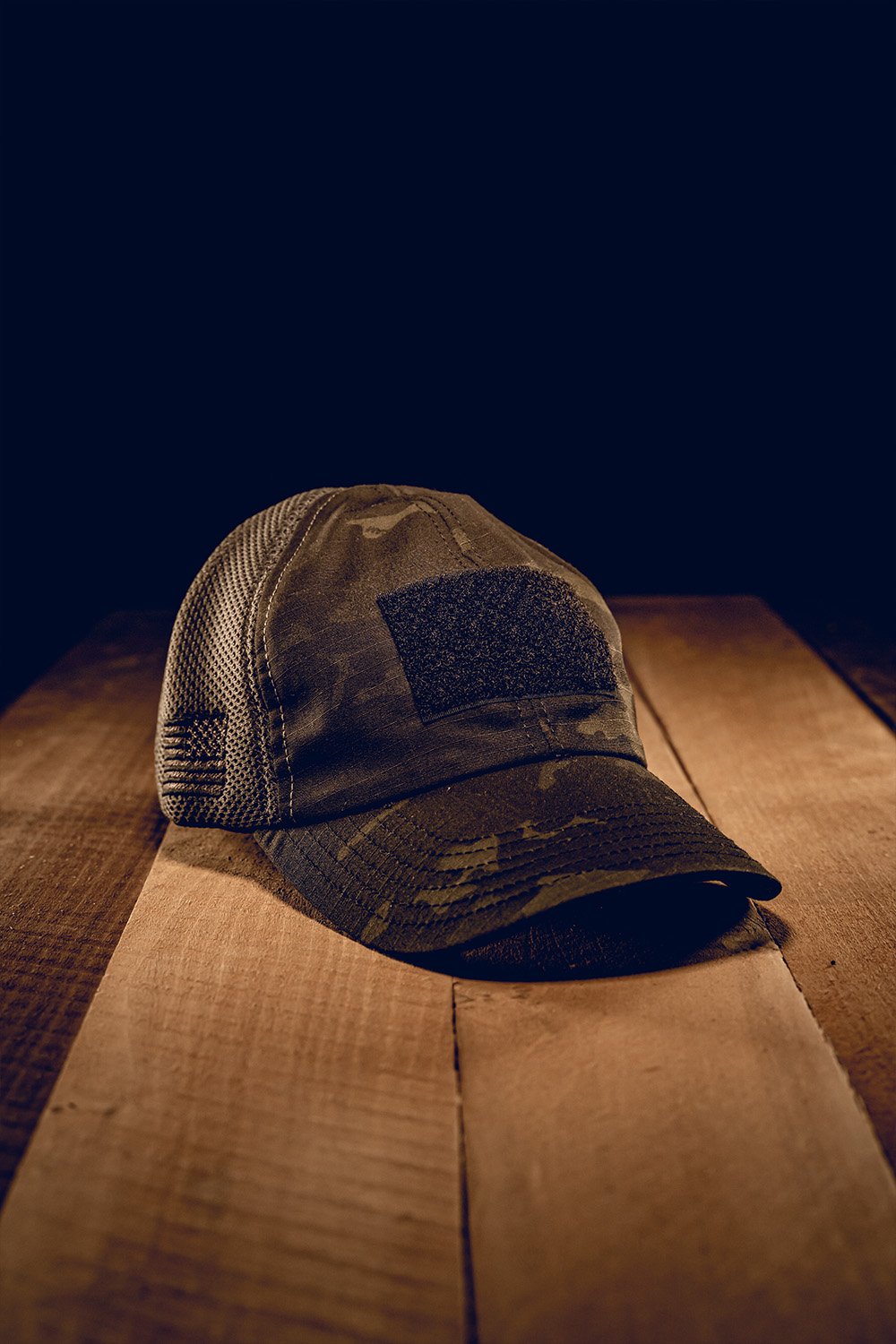 Dark American Made Mesh Back Hat with Patch - Nine Line Apparel