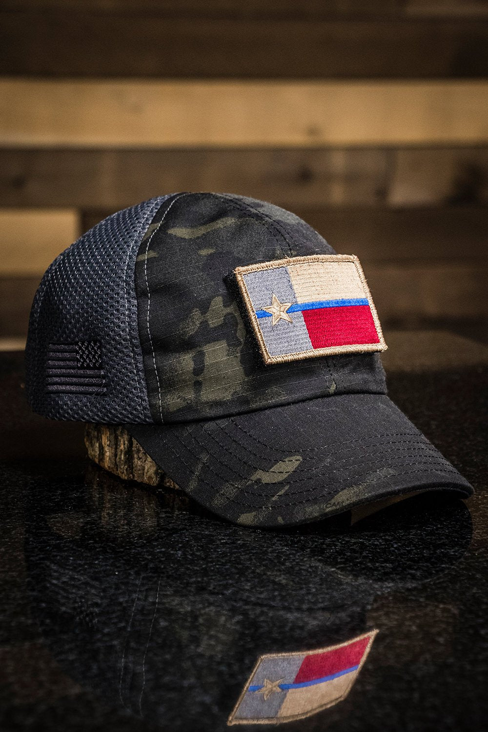 Dark American Made Mesh Back Hat with Patch - Nine Line Apparel