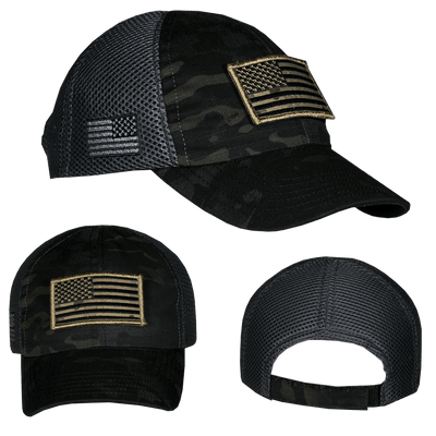 Dark American Made Mesh Back Hat with Patch - Nine Line Apparel