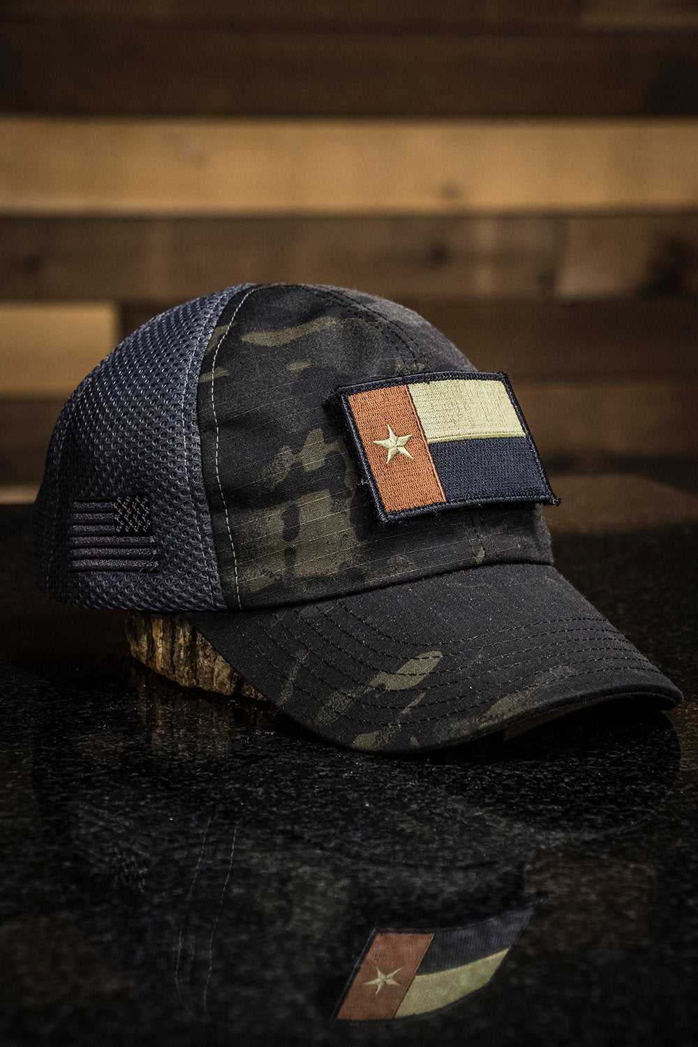 Dark American Made Mesh Back Hat with Patch - Nine Line Apparel