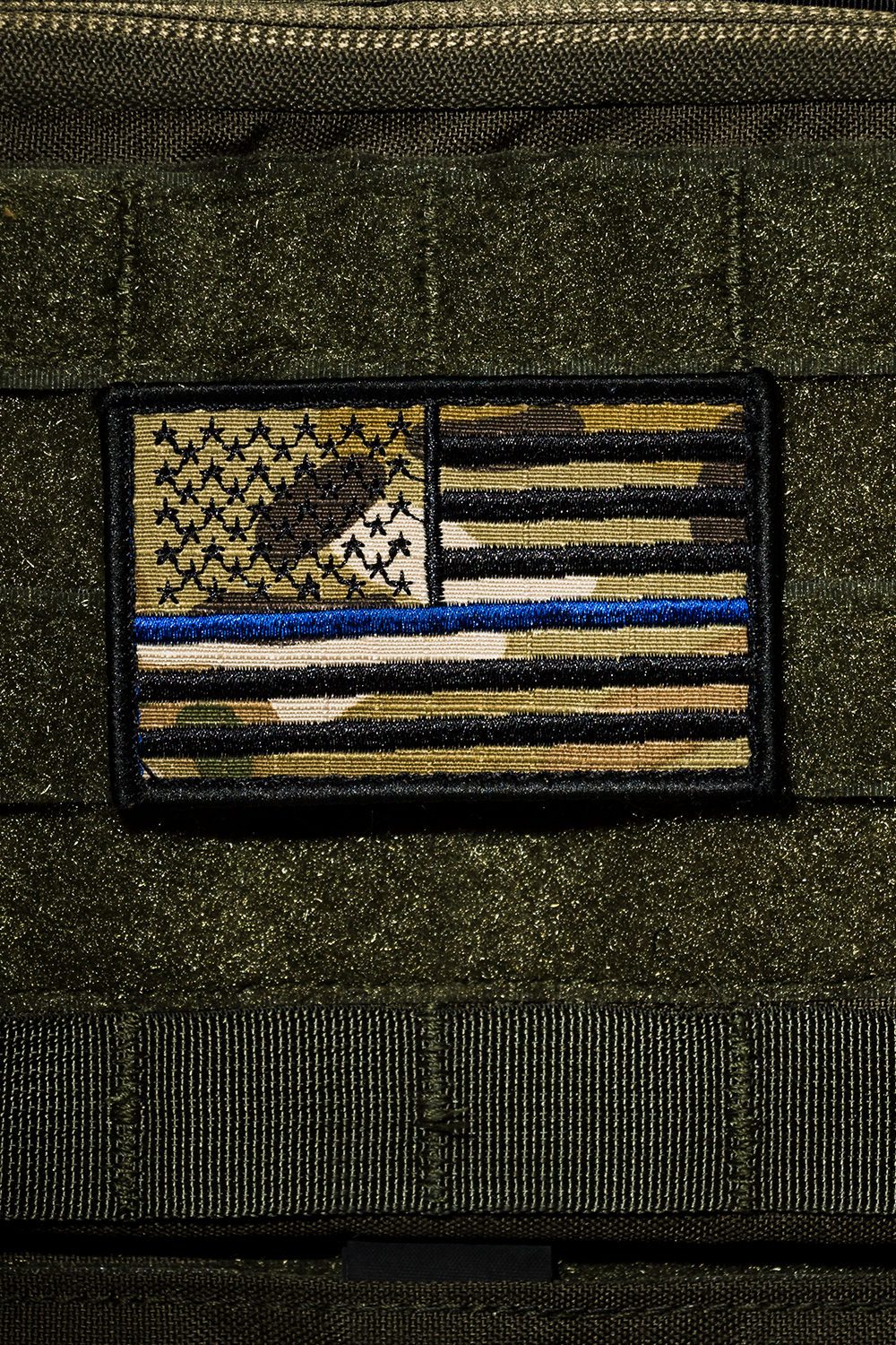 Dark Camo Thin Blue Line Patch - Nine Line Apparel