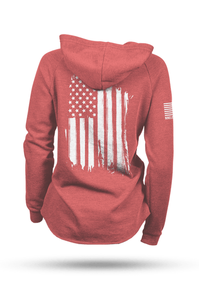 Lightweight Women's V-neck Hoodie - America - Nine Line Apparel