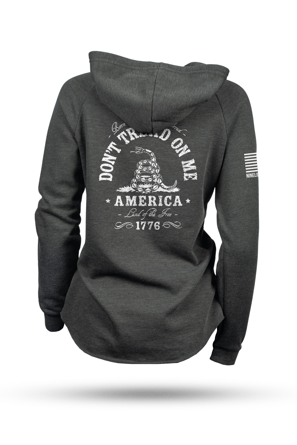 Lightweight Women's V-neck Hoodie - Don't Tread on Me - Nine Line Apparel