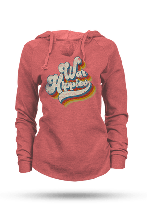 Lightweight Women's V-neck Hoodie - War Hippies Retro - Nine Line Apparel