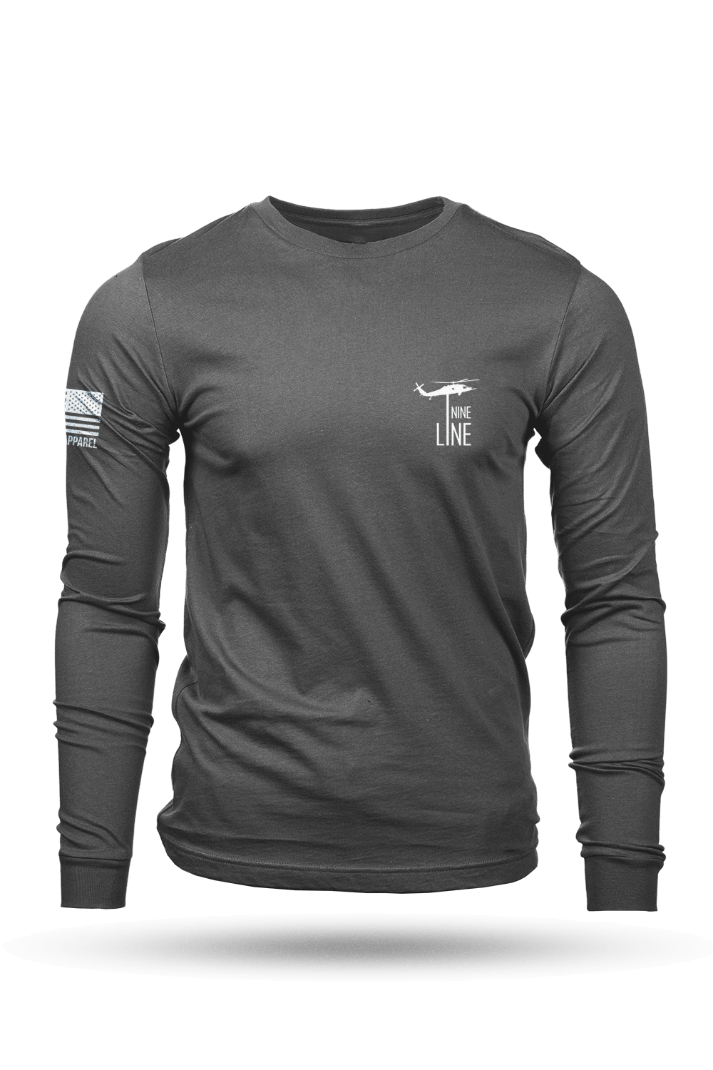 Men's Long Sleeve - American Flag Schematic - Nine Line Apparel