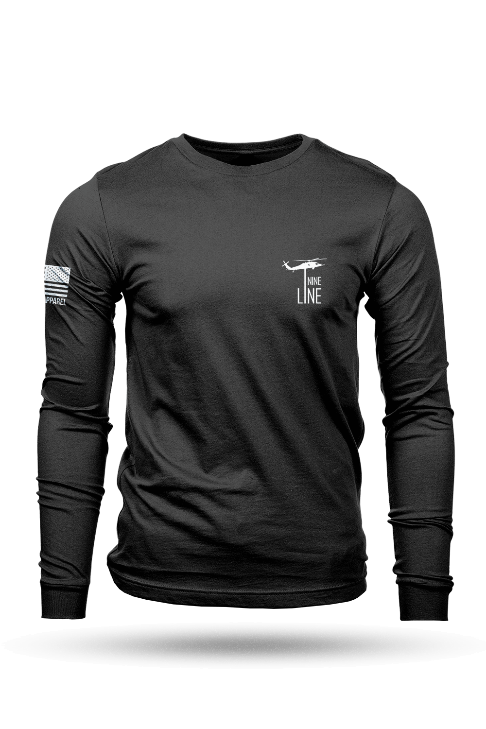 Men's Long Sleeve - American Flag Schematic - Nine Line Apparel