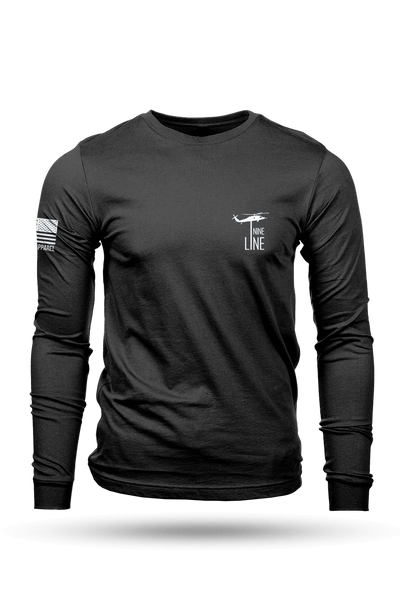 Men's Long Sleeve - American Flag Schematic - Nine Line Apparel