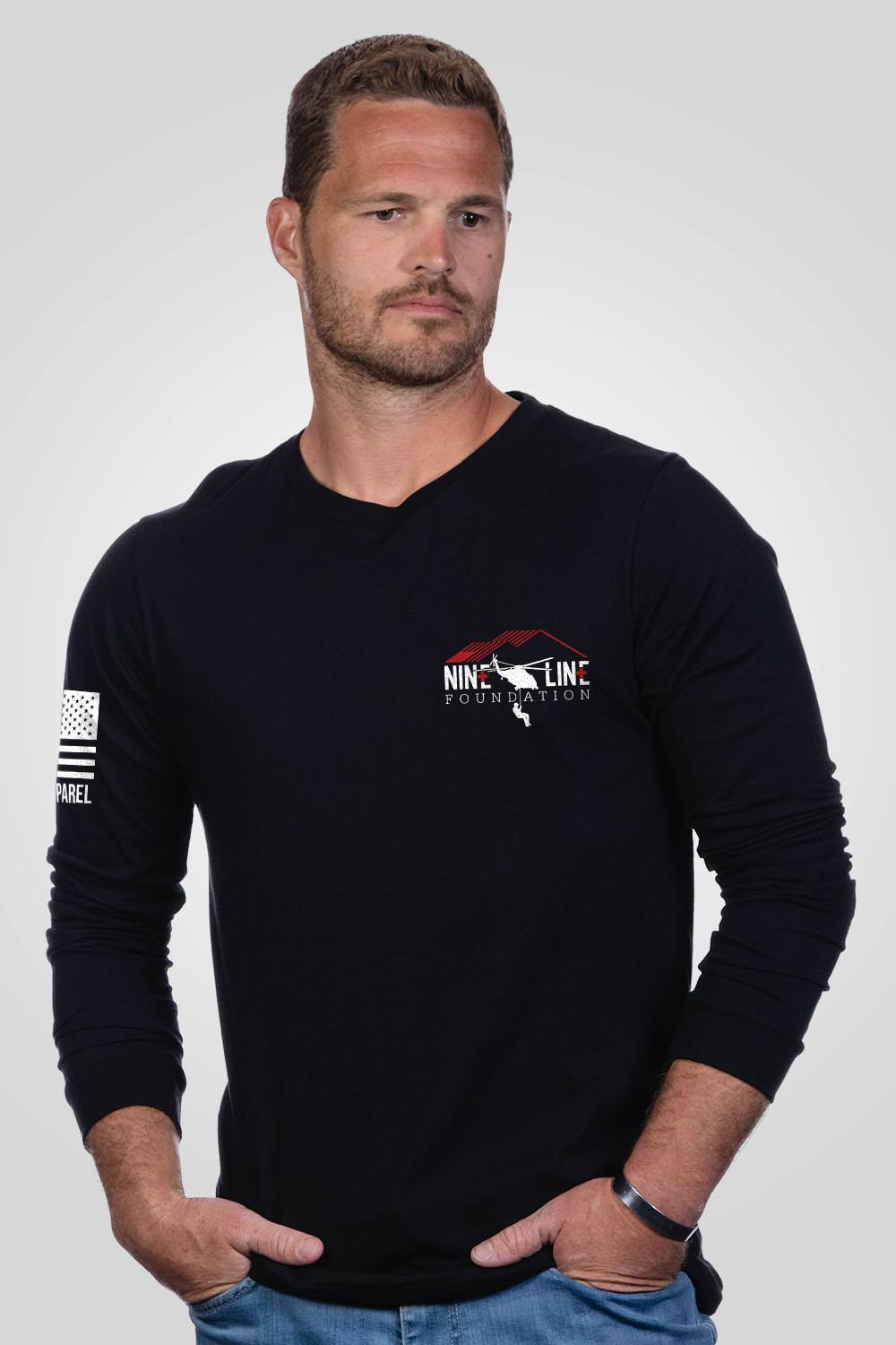 Mens Long Sleeve - No Man Left Behind - Nine Line Apparel