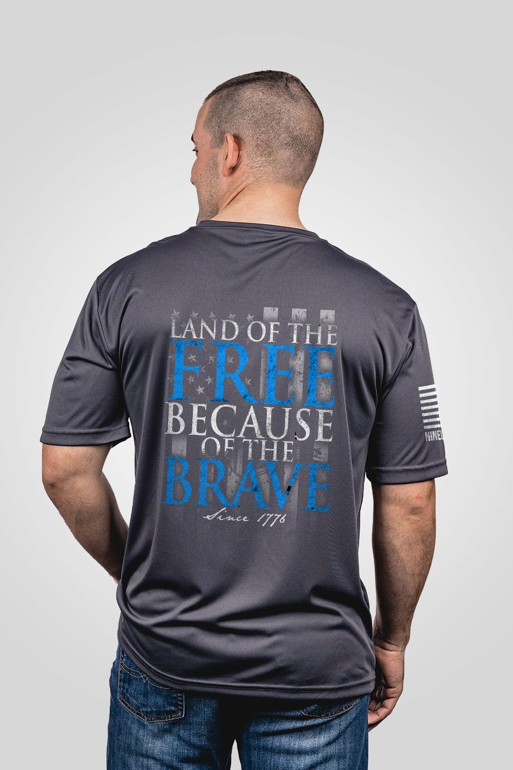 Moisture Wicking T-Shirt - Because Of The Brave - Nine Line Apparel