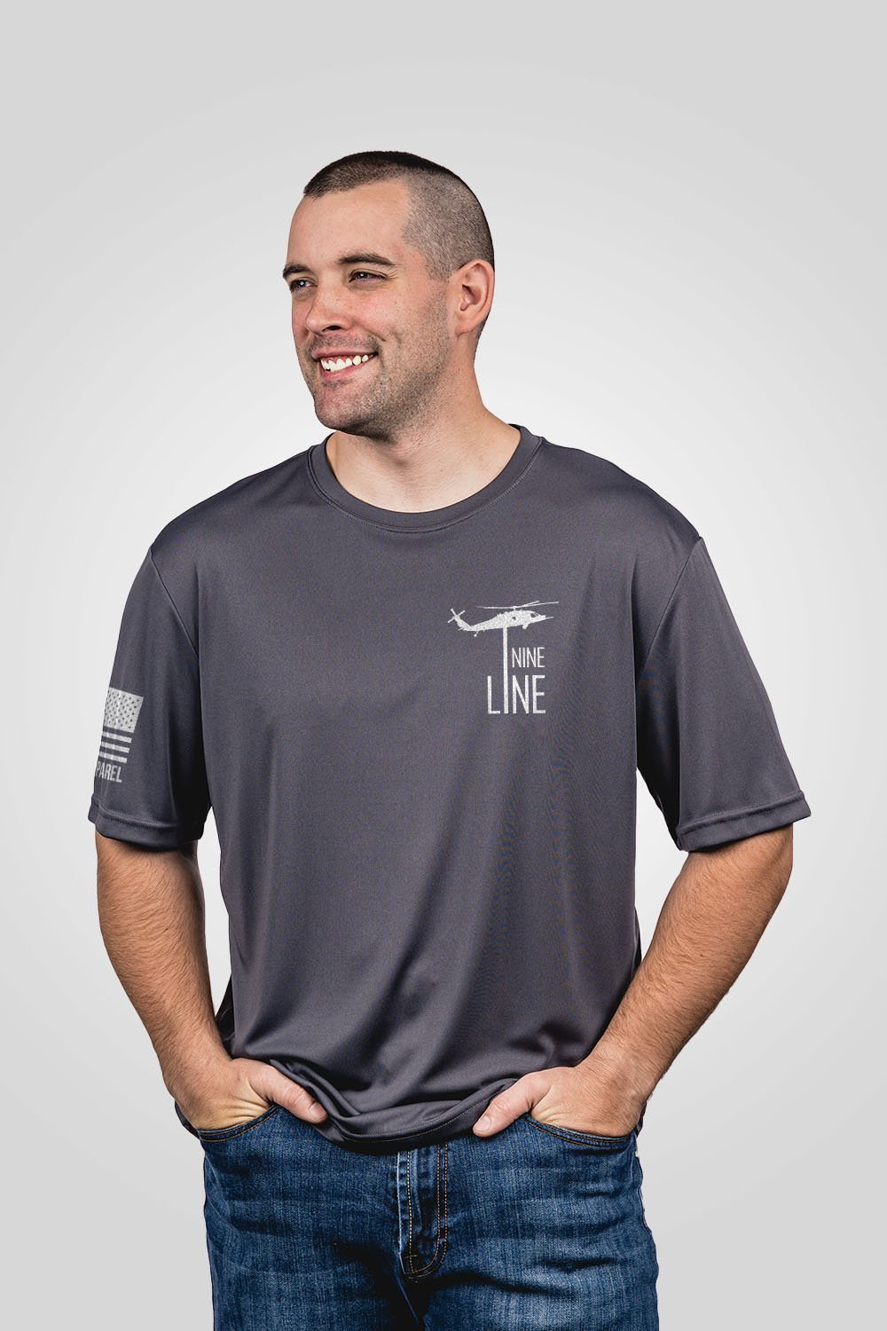 Moisture Wicking T-Shirt - Because Of The Brave - Nine Line Apparel