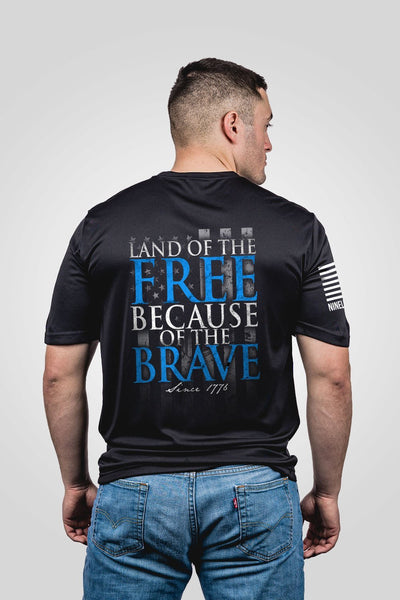 Moisture Wicking T-Shirt - Because Of The Brave - Nine Line Apparel