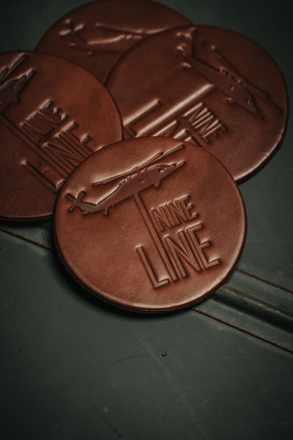 Nine Line Leather Coasters - 4 Pack - Nine Line Apparel