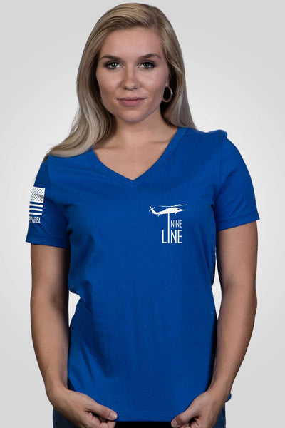 Relaxed Fit V-Neck Shirt - Because Of The Brave - Nine Line Apparel