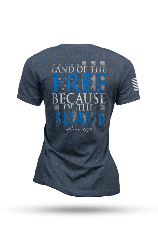 Relaxed Fit V-Neck Shirt - Because Of The Brave - Nine Line Apparel