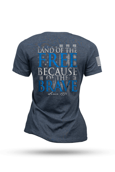 Relaxed Fit V-Neck Shirt - Because Of The Brave - Nine Line Apparel