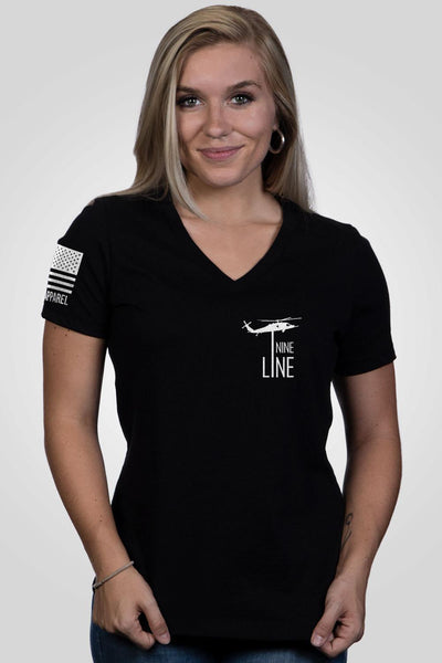 Relaxed Fit V-Neck Shirt - Because Of The Brave - Nine Line Apparel