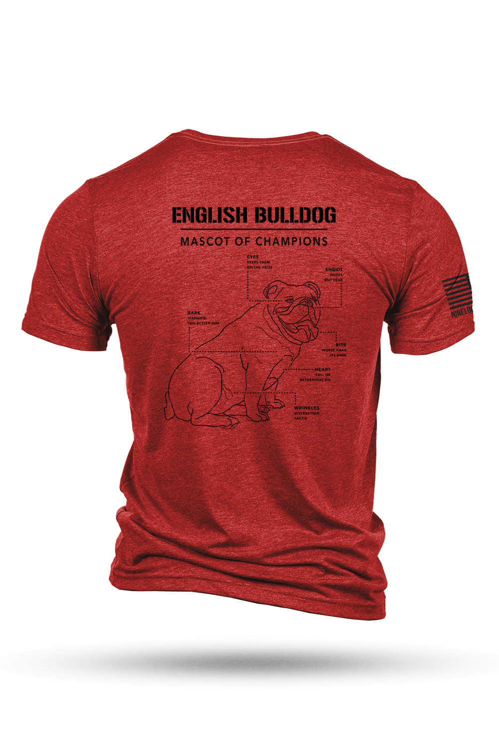 Tri-Blend T-Shirt - Bulldog Schematic - Nine Line Apparel