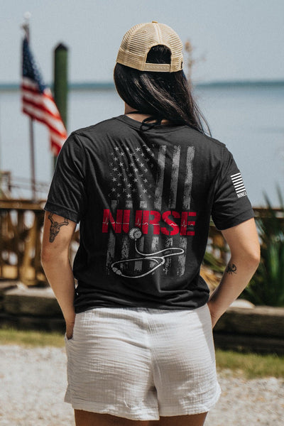 Tri-Blend T-Shirt - Stethoscope Flag - Nine Line Apparel