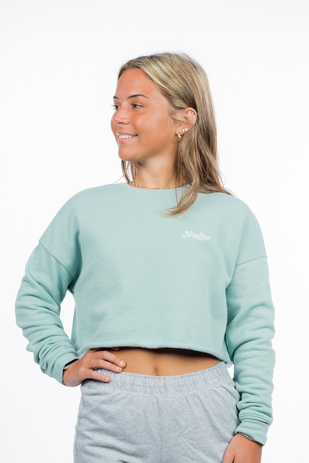 Women's Cropped Crew Fleece - Nine Line Apparel