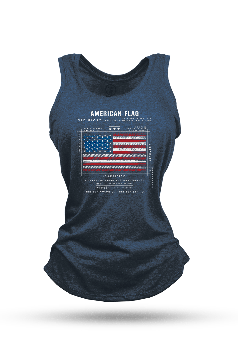 Women's Racerback Tank - American Flag Schematic - Nine Line Apparel