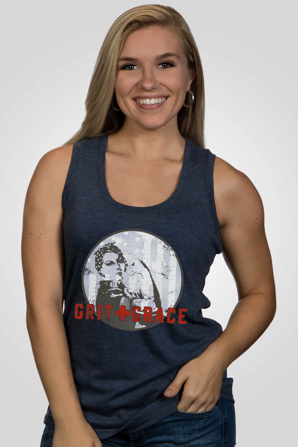 Women's Racerback Tank - Grit and Grace - Nine Line Apparel