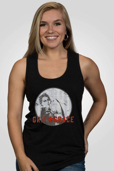 Women's Racerback Tank - Grit and Grace - Nine Line Apparel