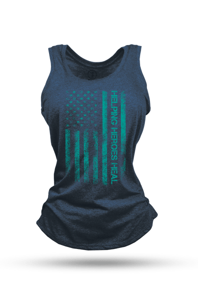 Women's Racerback Tank - PTS Awareness Month - For the Love of a Veteran - Nine Line Apparel