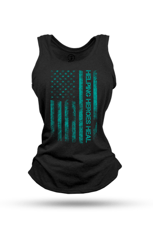 Women's Racerback Tank - PTS Awareness Month - For the Love of a Veteran - Nine Line Apparel