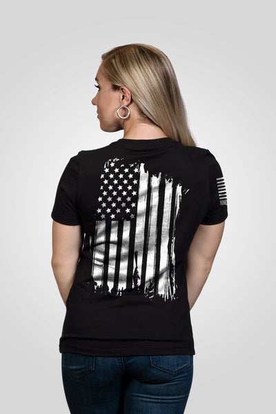 Women's Relaxed Fit V-Neck Shirt - America - Nine Line Apparel