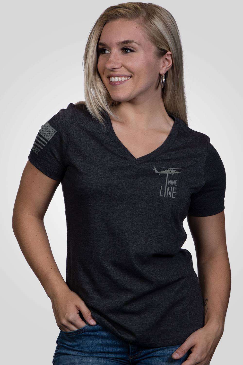 Women's Relaxed Fit V-Neck Shirt - Grit and Grace - Nine Line Apparel