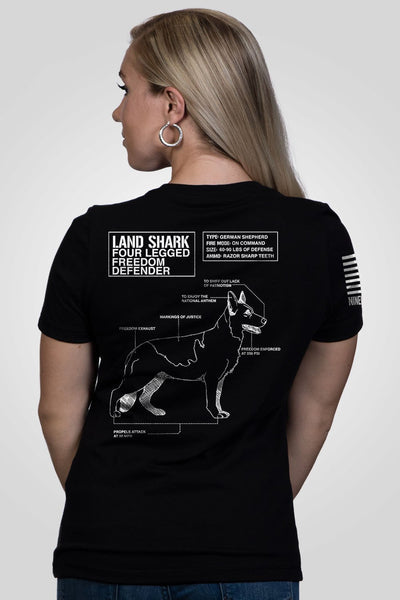 Women's Relaxed Fit V-Neck Shirt - Land Shark - Nine Line Apparel