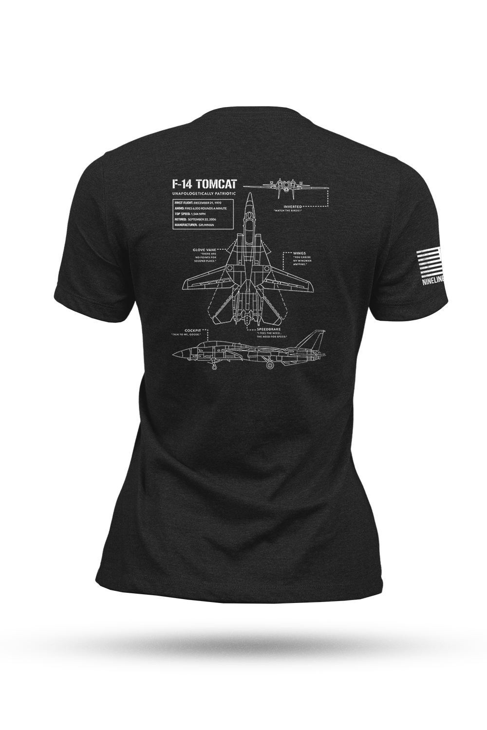 Women's T-Shirt - F-14 Tomcat Schematic - Nine Line Apparel