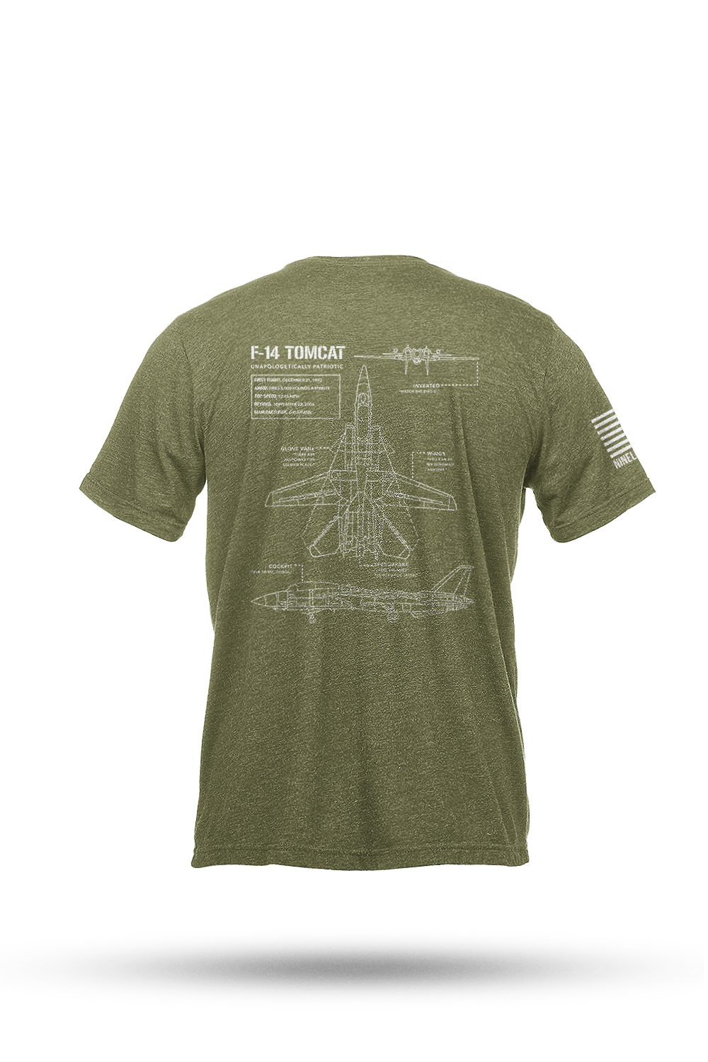 Youth Tri-Blend T-Shirt - F-14 Tomcat Schematic - Nine Line Apparel