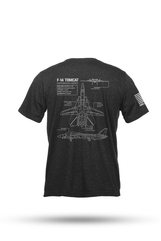 Youth Tri-Blend T-Shirt - F-14 Tomcat Schematic - Nine Line Apparel