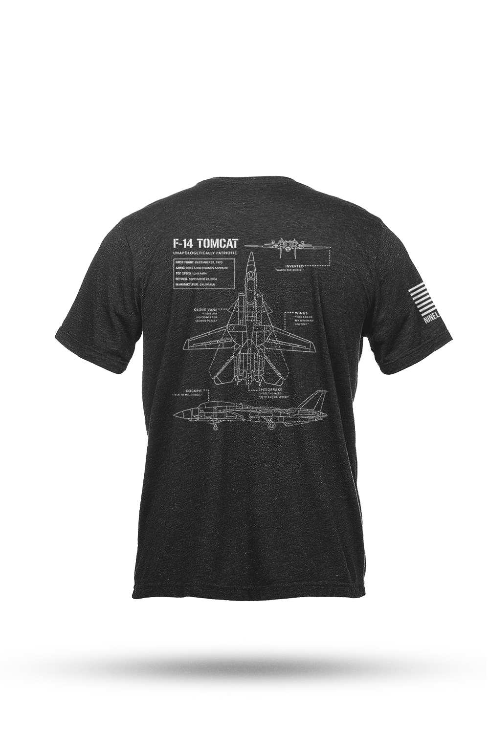 Youth Tri-Blend T-Shirt - F-14 Tomcat Schematic - Nine Line Apparel